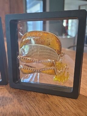 Handcrafted Yellow Decorative Hair Comb and Clip Set